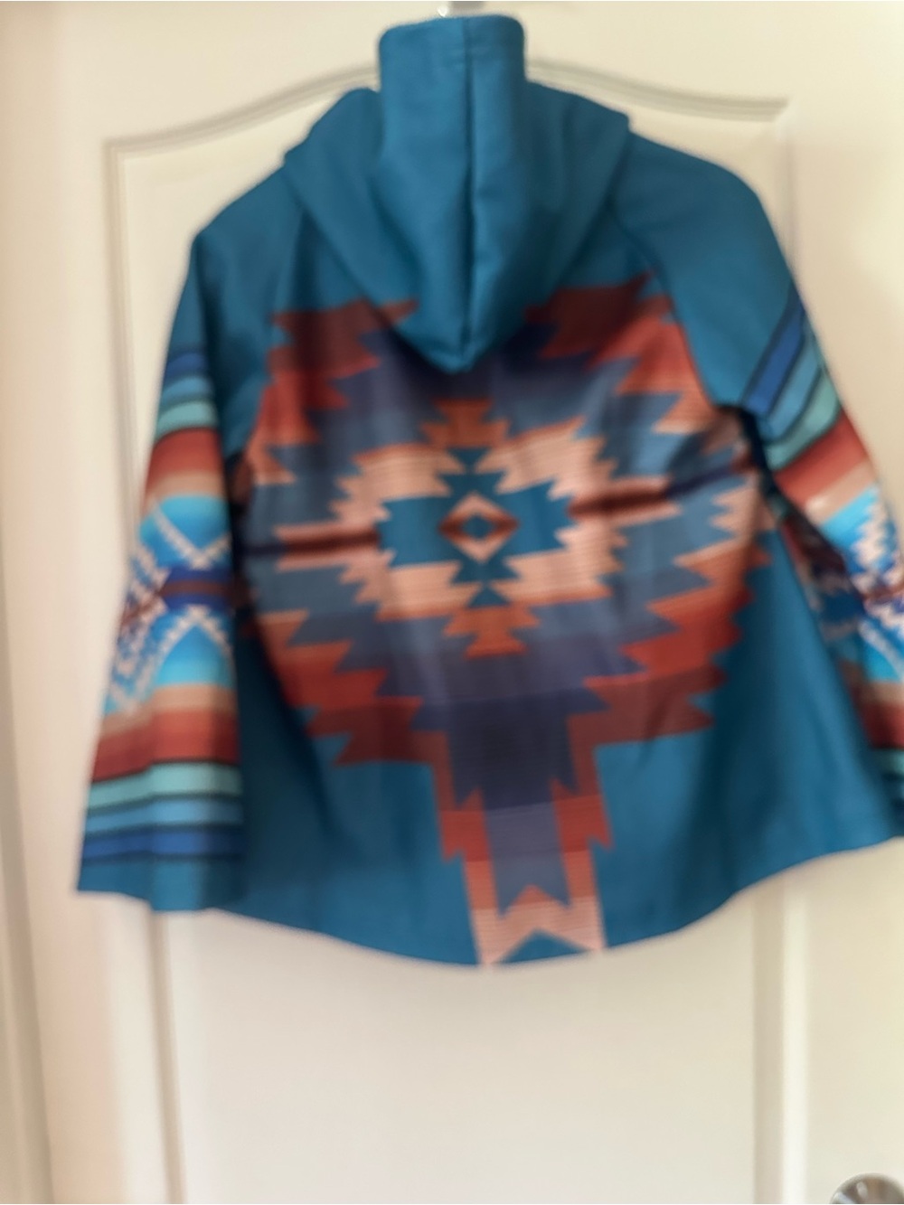 Turquoise Aztec Pattern Toggle Jacket - Picture 6 of 13